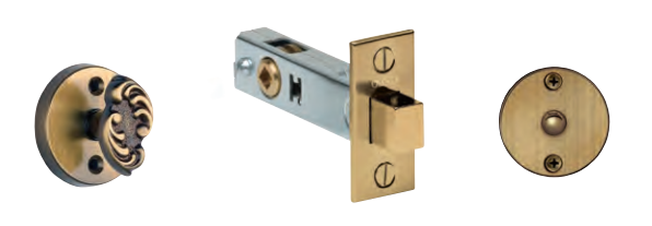 Omnia 068 Ornate Privacy Bolt Set - Solid Brass