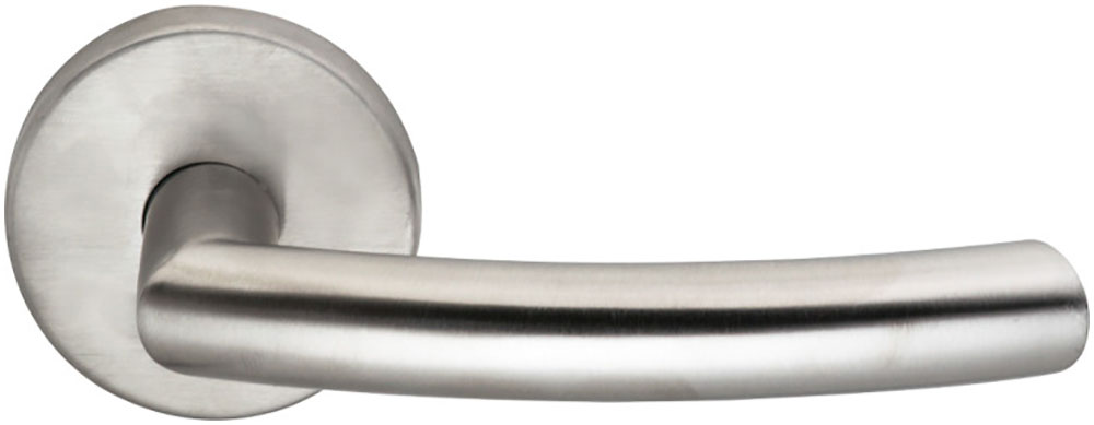 Omnia 47 Interior Modern Lever Latchset - Stainless Steel, Rose-2 7/16" Dia.