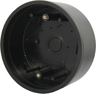 Camden Door Control CM-47S Round Mounting Box, Standard Depth, Black Polymer