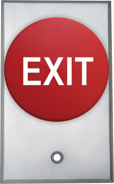 Camden Door Control CM-5000 Series 2-3/8" Mushroom Push Buttons w/ Aluminum Faceplate (Single Gang)