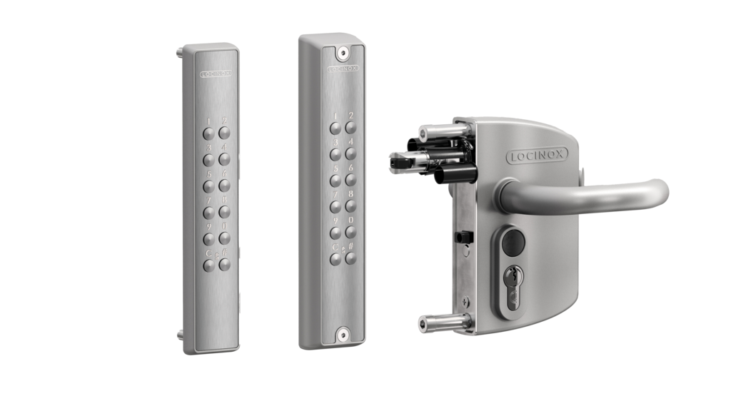 Locinox LNKQ VOLTA Surface Mounted Lock w/ External Battery Powered Keypad, Cylinder: VCA - Keyed To Differ