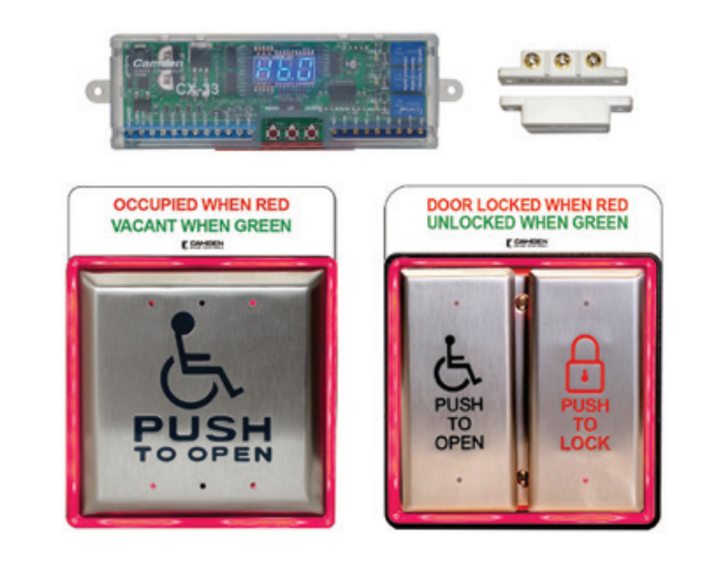 Camden Door Control CX-WC13AX Barrier Free Restroom Control Kit - Combo Illuminated Push Plate System