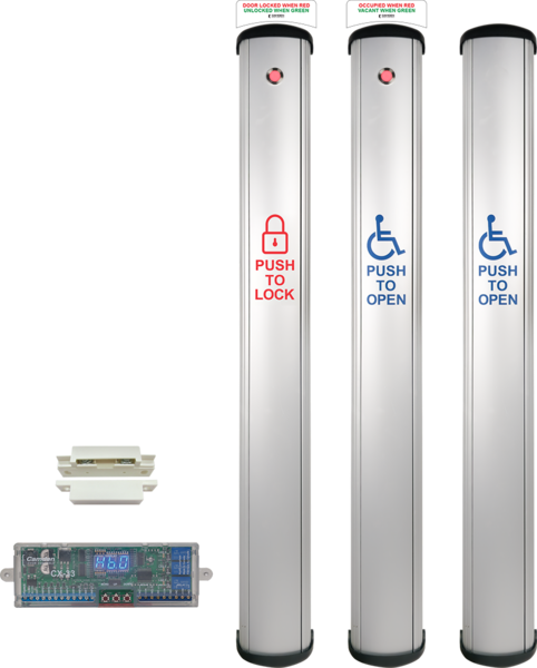 Camden Door Control CX-WC18SL 4-1/2" Wide Side Load Column Switch w/ LED Annunciator Restroom System Kit