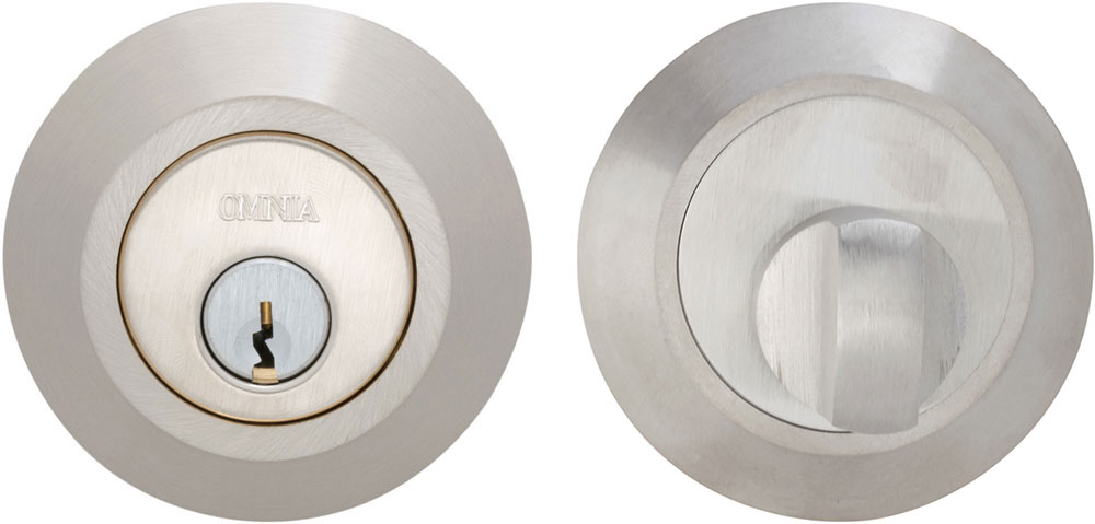 Omnia D9000 Modern Auxiliary Deadbolt Kit - Solid Stainless Steel