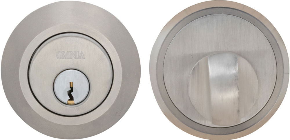 Omnia D9002 Modern Auxiliary Deadbolt Kit, Finish-Satin Stainless Steel