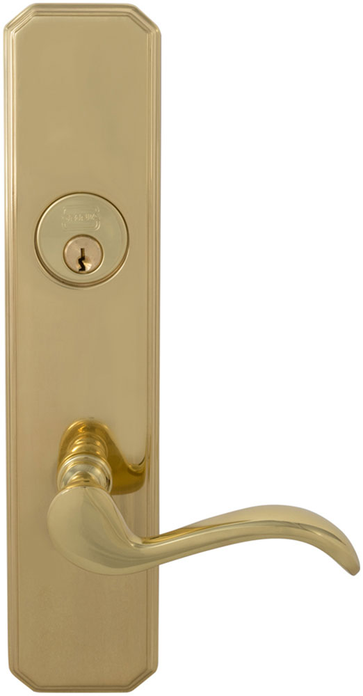 Omnia 11895 Exterior Traditional Mortise Entrance Lever Lockset - Solid Brass