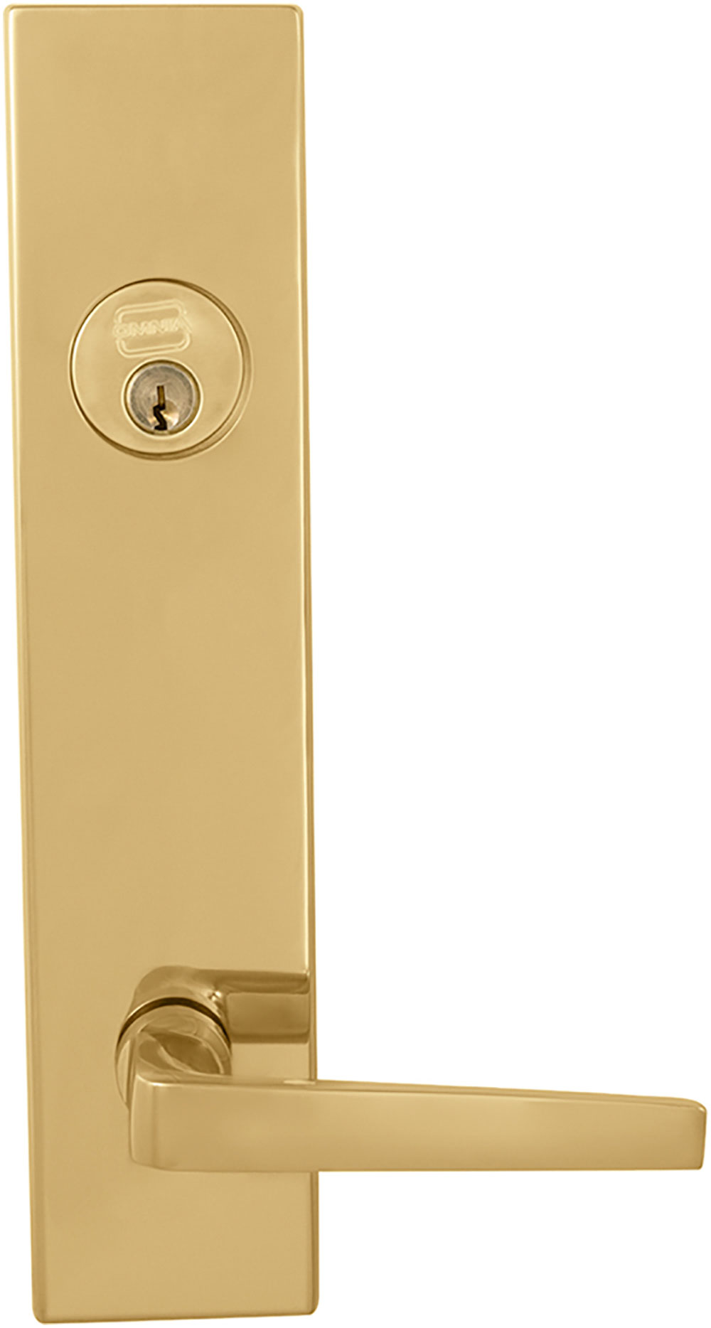 Omnia D12036 Exterior Modern Deadbolt Entrance Lever Lockset - Solid Brass