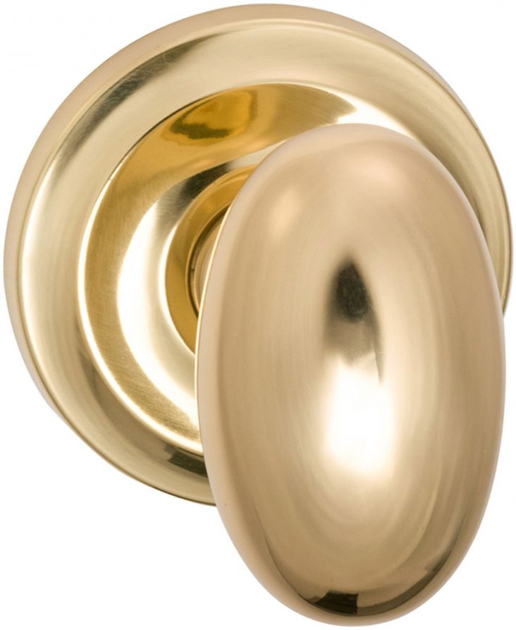 Omnia 432 Interior Traditional Egg-Shaped Knob Latchset - Solid Brass