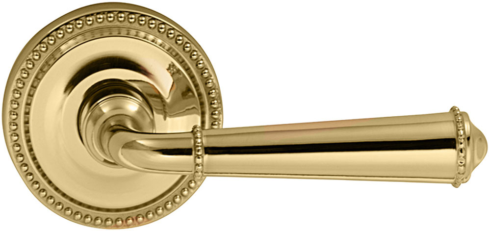 Omnia 946 Interior Traditional Beaded Lever Latchset - Solid Brass