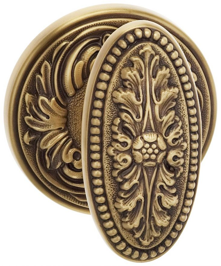 Omnia 59FL Interior Ornate Beaded Knob Latchset w/ Floral Rose