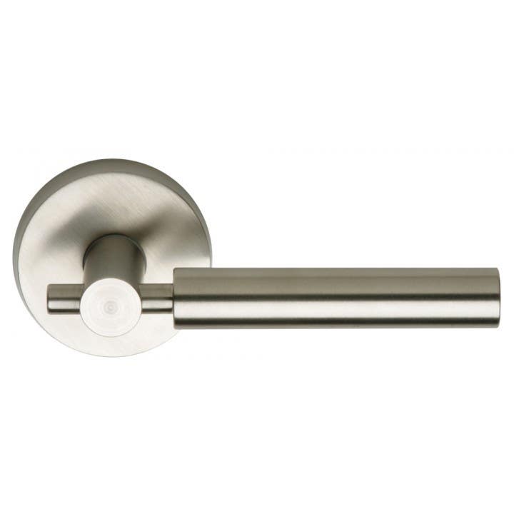 Omnia 32 Interior Modern Lever Latchset - Stainless Steel, Rose-2 7/16" Dia.