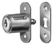 CompX C8040 National, Sliding Glass Door Lock for 1/4" Glass Thickness Or Thinner, Bright Nickel