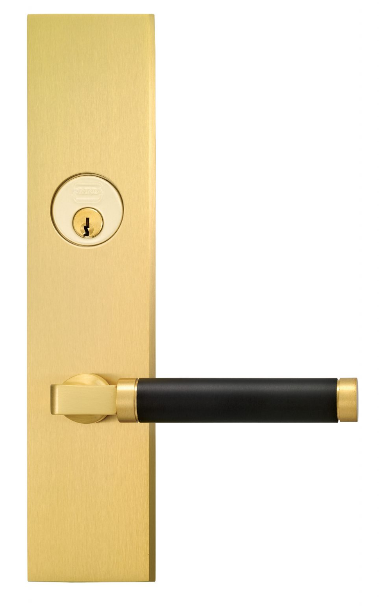 Omnia 12923 Exterior Modern Mortise Entrance Lever Lockset - Solid Brass