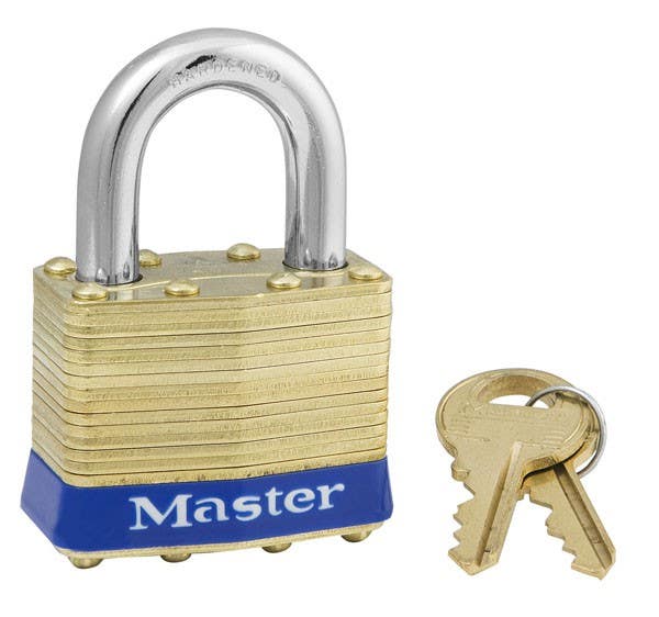 Master Lock 2 Non-Rekeyable Laminated Brass Pin Tumbler Padlock 1-3/4" (44mm)