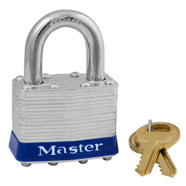 Master Lock 1D Non-Rekeyable Laminated Steel Pin Tumbler Padlock 1-3/4" (44mm)