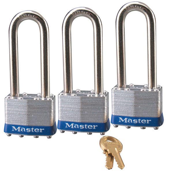 Master Lock 1TRILJ Non-Rekeyable Laminated Steel Pin Tumbler Padlock 1LJ 3-pack