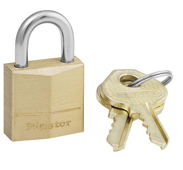 Master Lock 120, 330-588, 3/4" Wide Brass Body Padlock