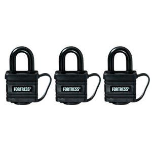 Master Lock 1804TRI  Fortress Series Covered Laminated Steel Padlock 3-pack