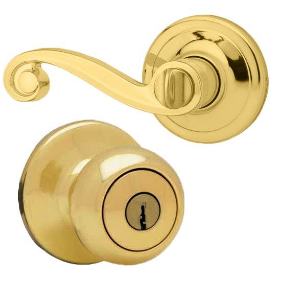 Kwikset 400LL US3 RH 276-722 RCAL RC RCS Right Handed Keyed Entry Lido Lever in Polished Brass