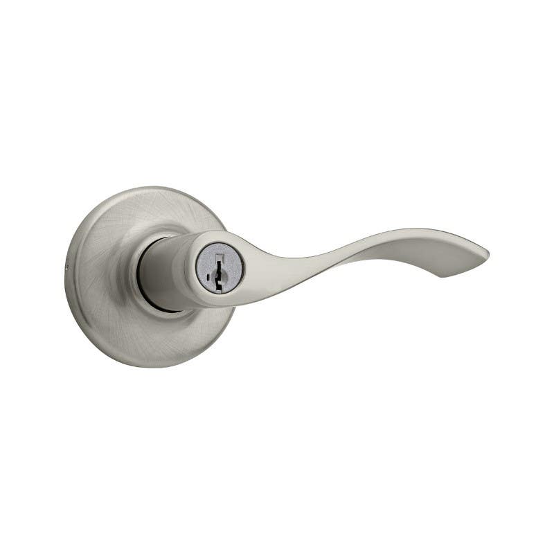 Kwikset 405BL Balboa Keyed Entry Lever in US15 Satin Nickel