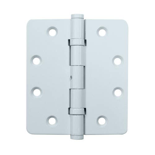Deltana DSB4540NBW 4-1/2" x 4" x 1/4" Square Corner Hinge, Finish-White, Pair