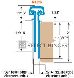 Select SL26 Concealed Geared Continuous Hinge, Heavy Duty (LL)