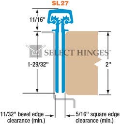 Select SL27 Concealed Geared Continuous Hinge, Heavy Duty (LL)