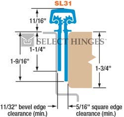 Select SL31 Concealed Geared Continuous Hinge, Heavy Duty