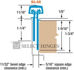 Select SL48 Concealed Geared Continuous Hinge, Heavy Duty