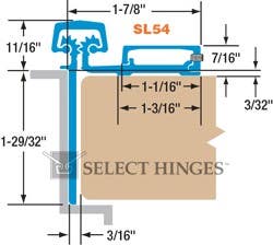 Select SL54 Half Surface Geared Continuous Hinge, Heavy Duty