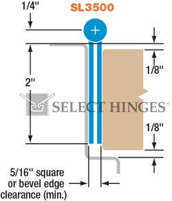 Select SL3500 Concealed Pin & Barrel Continuous Hinge, Satin Stainless Steel