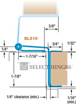 Select SL310 Swing Clear Pin & Barrel Continuous Hinge, Satin Stainless Steel
