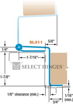 Select SL311 Swing Clear Pin & Barrel Continuous Hinge, Satin Stainless Steel