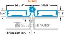 Select SL902TP Toilet Partition Pin & Barrel Hinge, Satin Finish