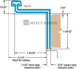 Select SL41 Swing Clear Geared Continuous Hinge
