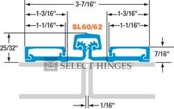 Select SL60/SL62 Full Surface Toilet Partition Geared Hinge