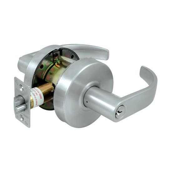 Deltana CL60 Commercial Lock Standard GR2, Curved Lever w/ Cylinder