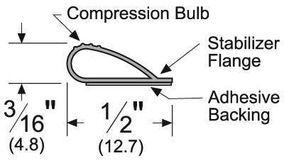 Pemko PK55 PemkoPrene Adhesive Perimeter Gasket, 3/16"