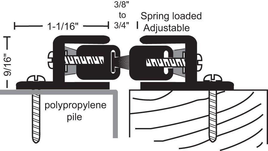 NGP 140P Surface Mounted, Adjustable Astragal  Seal Set