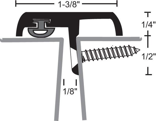NGP 158VA Overlapping  Aluminum Finish Astragal  with Vinyl Seal