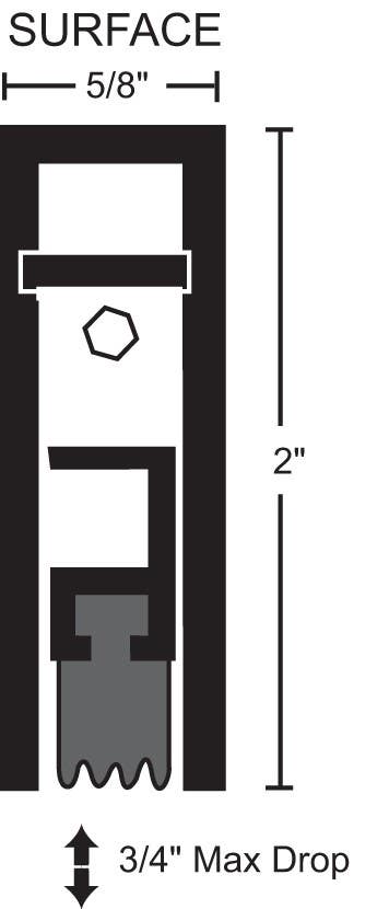 NGP 223N EZ-Touch Aluminum Automatic Door Bottom w/ Neoprene Seal  Neoprene Automatic Door Bottom