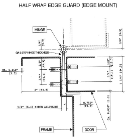 NGP SS315 Brushed Stainless Steel Pin & Barrel Continuous Hinge Half Wrap Edge Guard