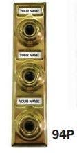 Trine 94P 3-Button Multi-Family, Polished Solid Brass