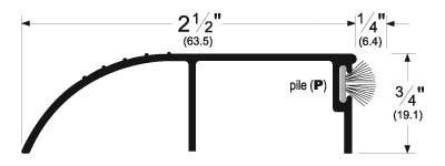 Pemko 149 Bumper Threshold For Outswing Door, 2-1/2" W x 3/4" H