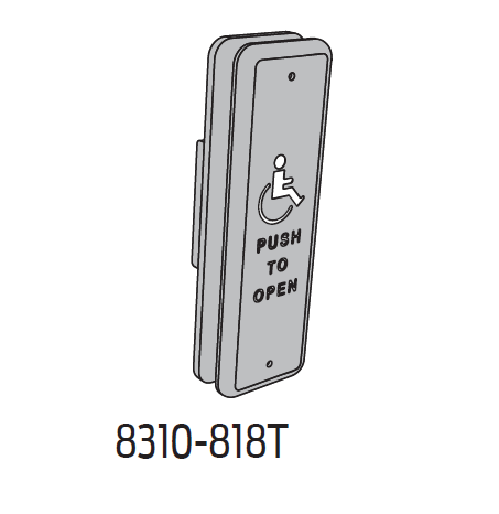 Falcon 8310-818T Jamb Mount Actuator, 1-1/2"x4-3/4" Rectangle,Text w/ Logo