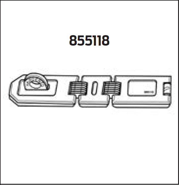 Falcon 855118 Flexible Double-Hinge Steel Security Hasp (7-3/4" x 1-3/4")