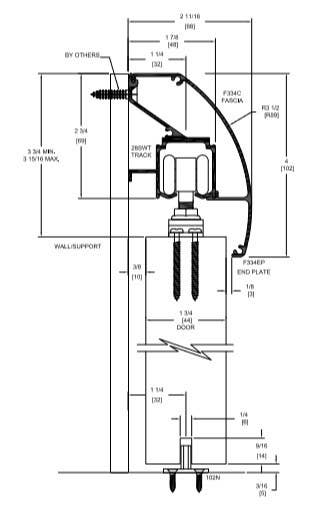 Pemko SF280 Side Wall Track (SWT) System w/ Square Fascia