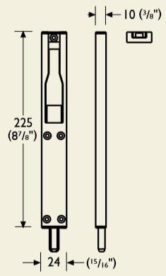 Pemko F3715FB Henderson Flush/Surface Bolt For Sliding & Folding Door