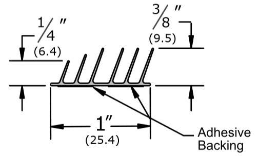 Pemko S776  Adhesive Perimeter Gasket w/ 6 Fins, Finish-Black