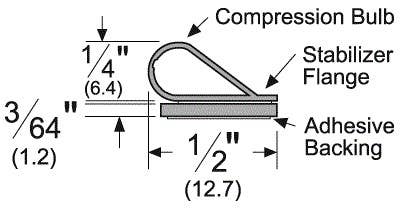 Pemko HSS2000xS88 Adhesive Backed Hot Smoke Seal w/ Compression Bulb